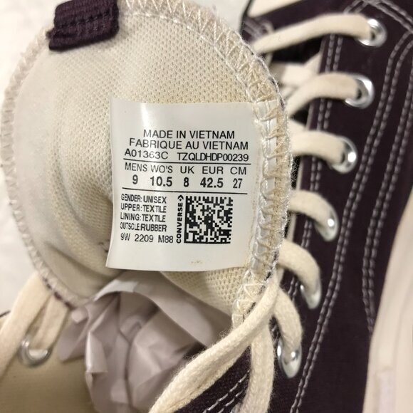 Converse Run‎ Star Legacy CX Hi Sneaker dark purple / brown size 9/10.5 - Picture 6 of 10
